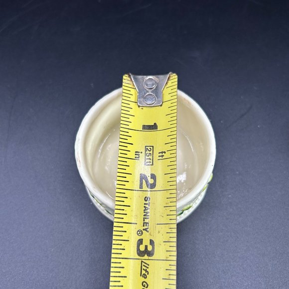 Lidded Ceramic Trinket Holder Box Storage Container White Green Floral - Picture 7 of 8